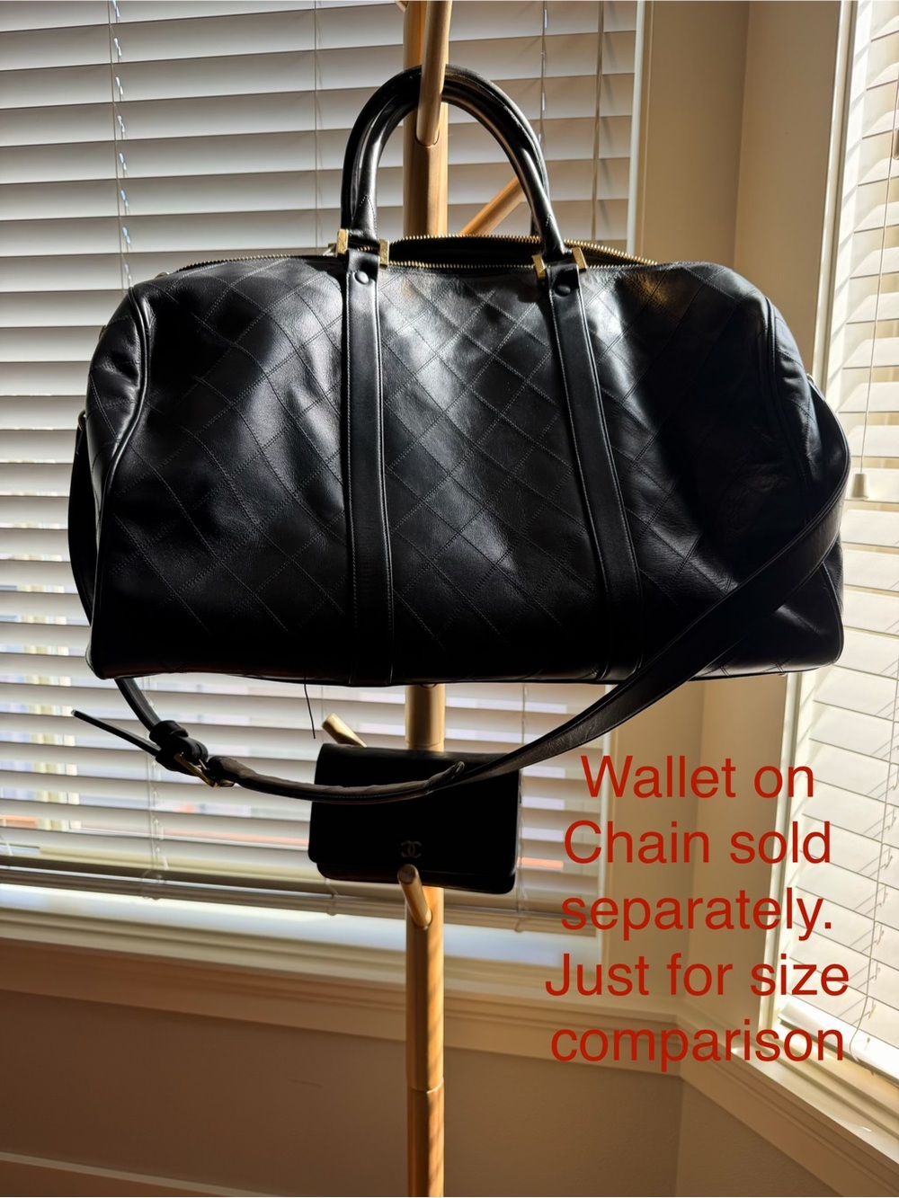CHANEL Black Quilted Leather 48hr Travel Duffel with Gold Hardware